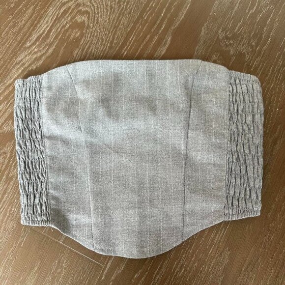 h-m Tops - Grey Corset Top Striped Size